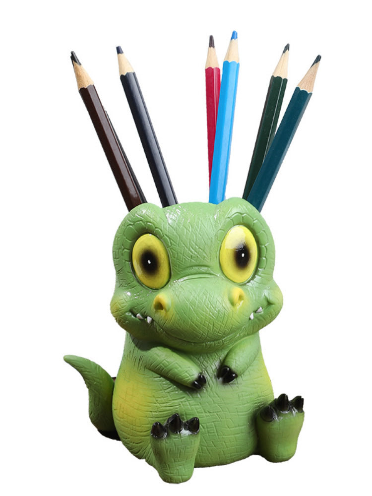 Big eyes little dinosaur pen holder, desktop decoration, creative gift