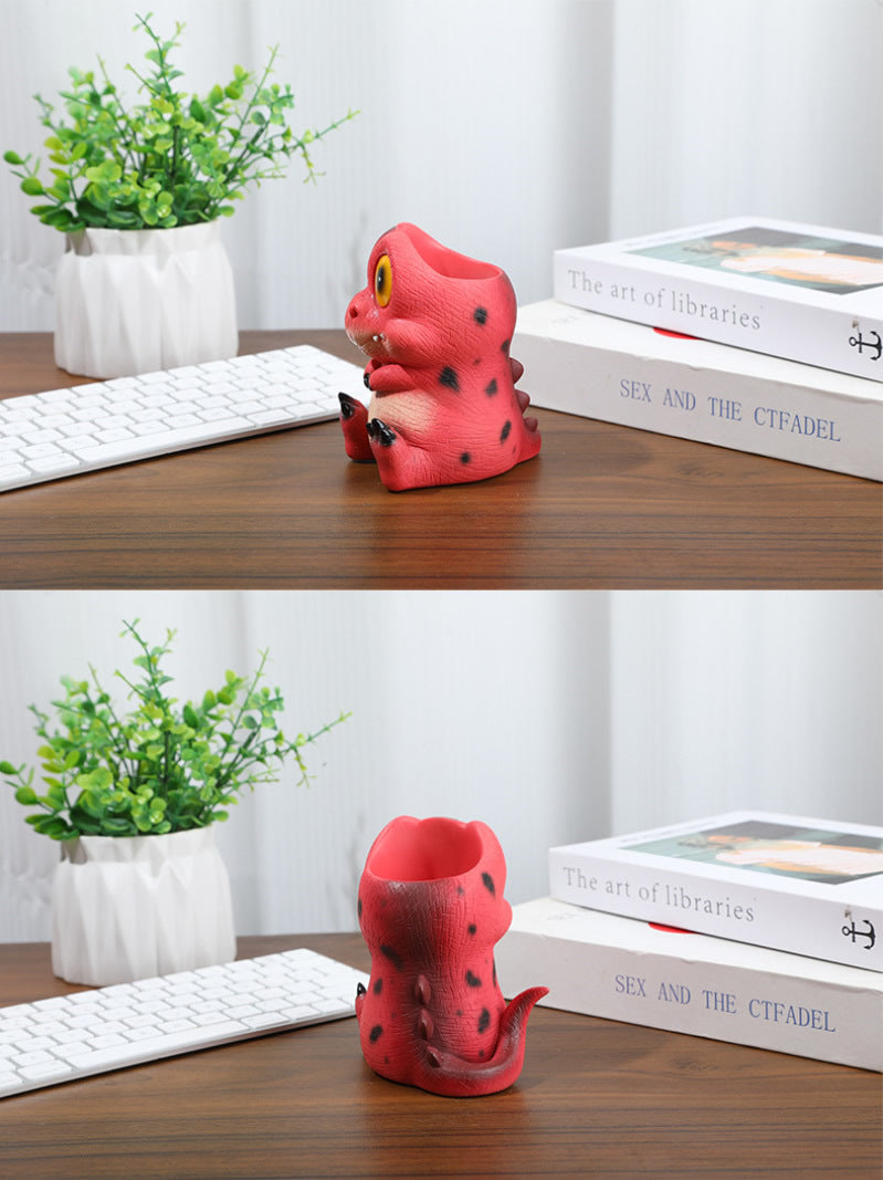 Big eyes little dinosaur pen holder, desktop decoration, creative gift