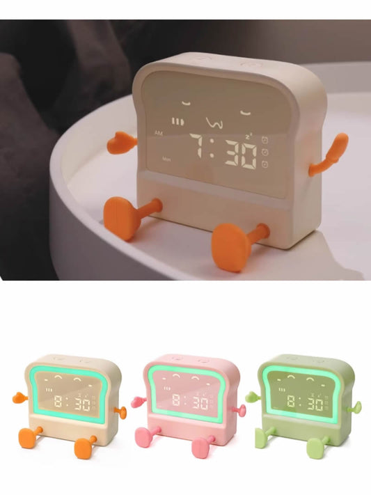 Big Foot Toast Bread Idea Clock with Phone Holder,Creative Gift