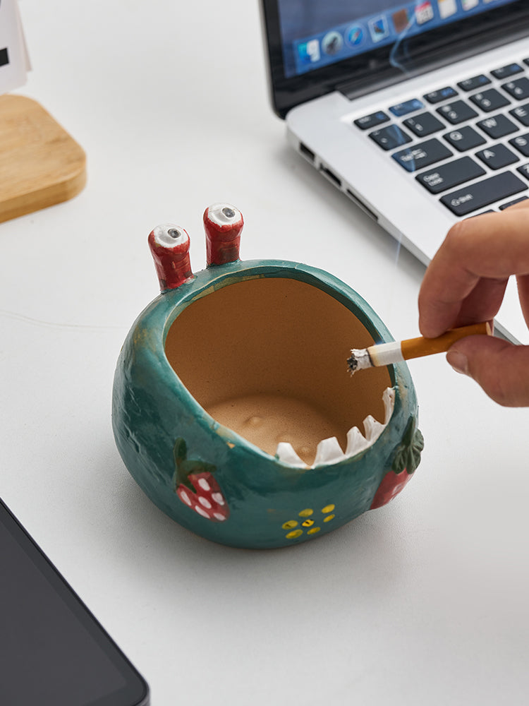 Big Mouth Monster Ceramic Ashtray, Amazing Art Decor