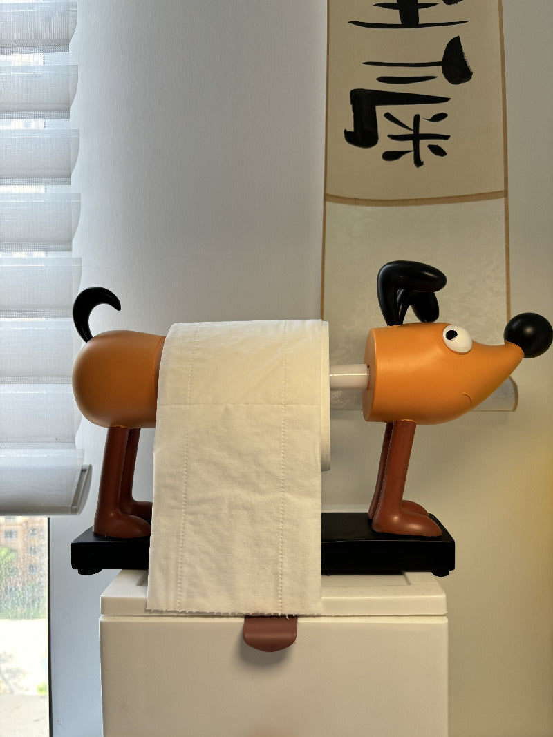 Big Nose Cartoon Dog Toilet Paper Holder, Funny Art Desktop Ornaments