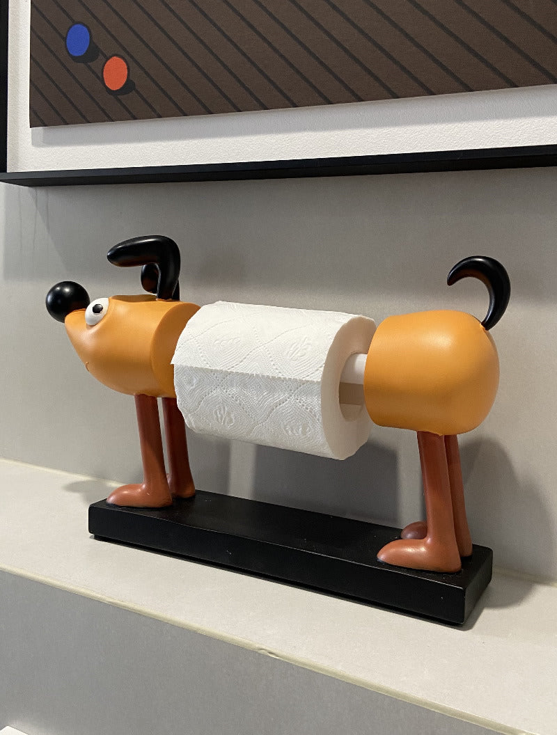 Big Nose Cartoon Dog Toilet Paper Holder, Funny Art Desktop Ornaments