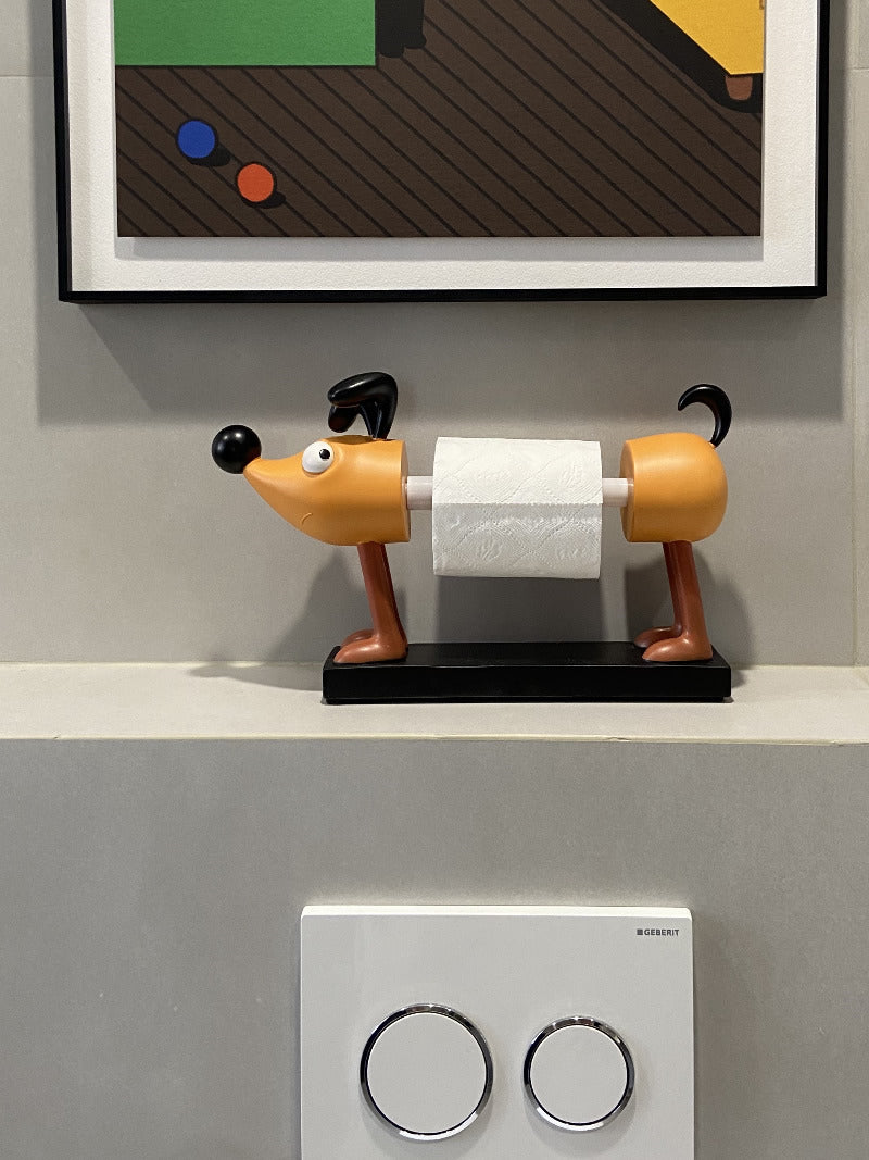 Big Nose Cartoon Dog Toilet Paper Holder, Funny Art Desktop Ornaments