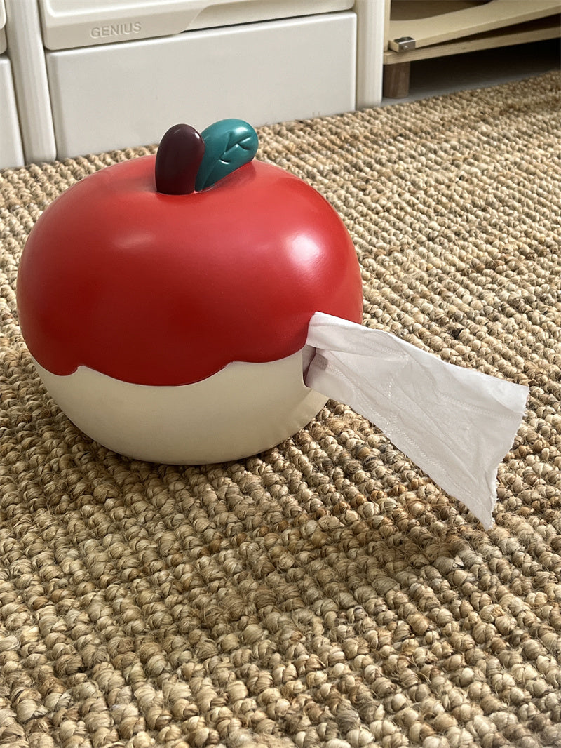 Big Red Apple Facial Tissue Box, Personalized Home Office Decoration