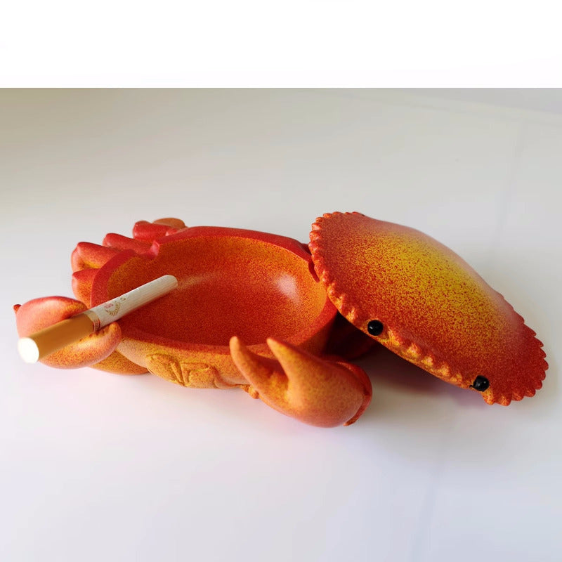 Big red crab ashtray, unique office desktop decoration