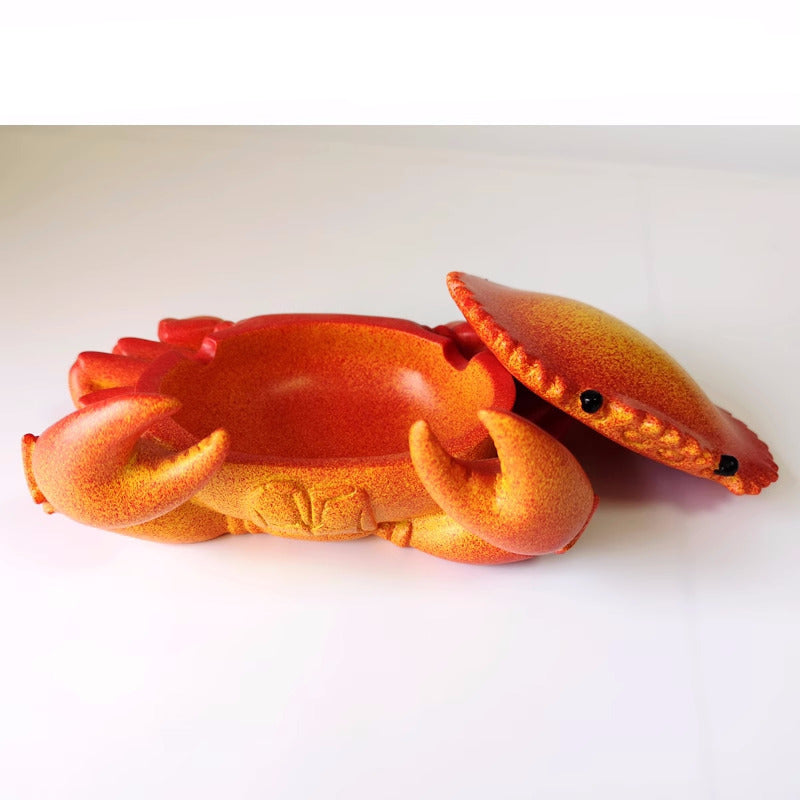 Big red crab ashtray, unique office desktop decoration