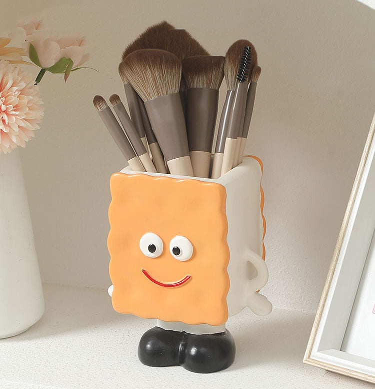 Funny Cartoon Big Eyes Desktop Decoration Storage, Office Pen Holder