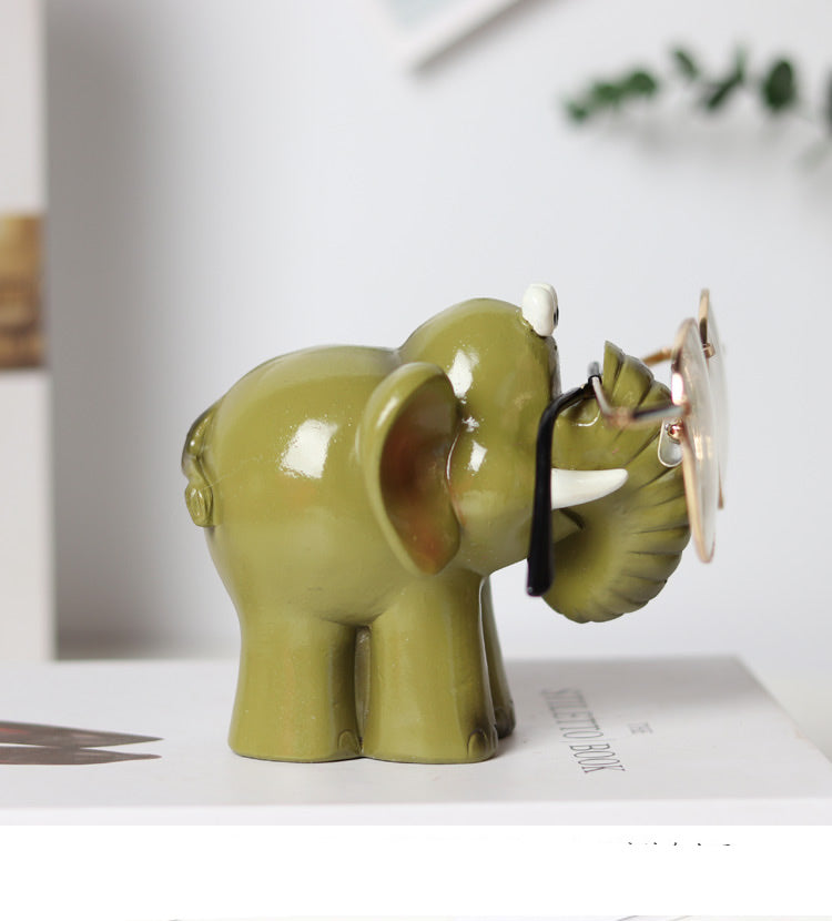 Cartoon Elephant Glasses Holder,Desktop Animal Ornaments