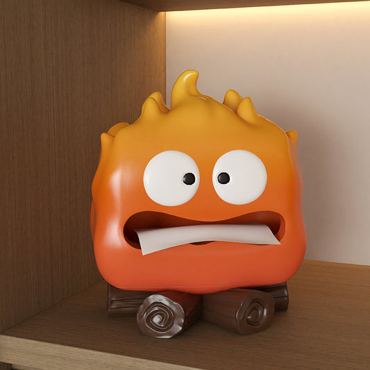 Cartoon Flame Tissue Box: Playful Home Decor Accent