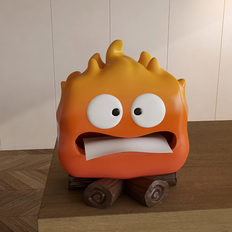 Cartoon Flame Tissue Box: Playful Home Decor Accent