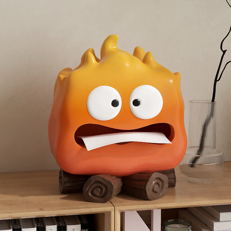 Cartoon Flame Tissue Box: Playful Home Decor Accent