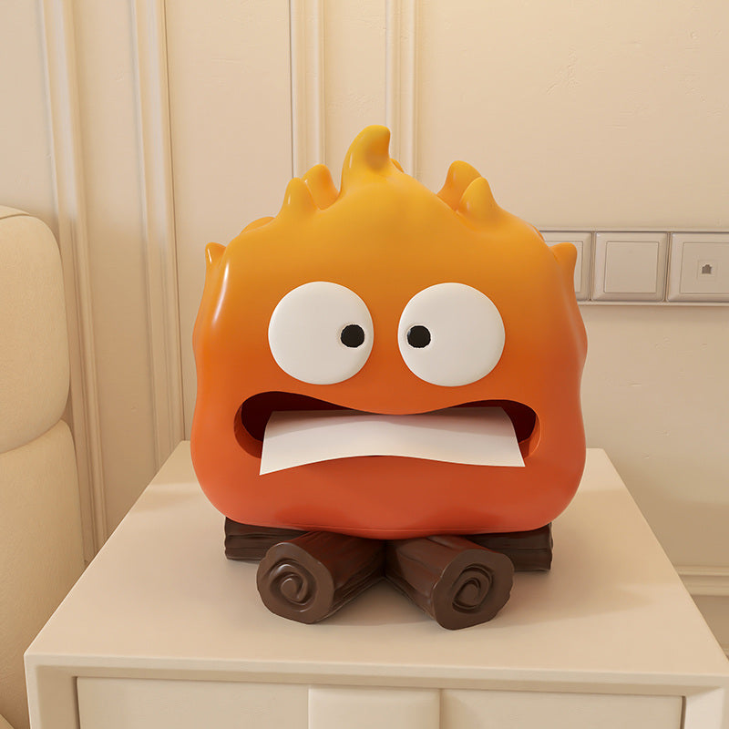 Cartoon Flame Tissue Box: Playful Home Decor Accent