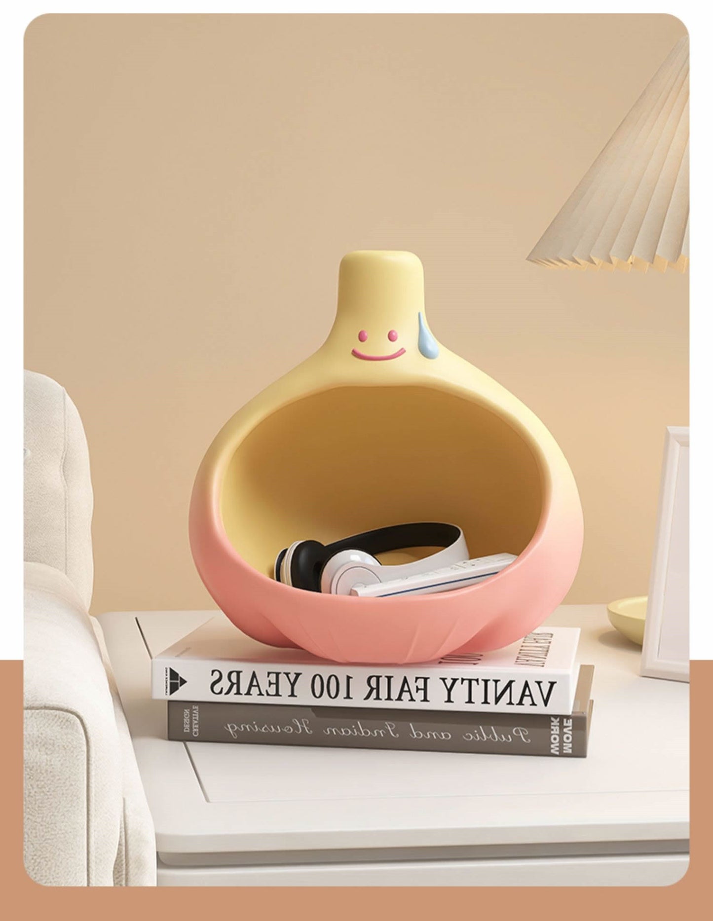 Cartoon Garlic Storage Box: Desk Organizer and Candy Tray