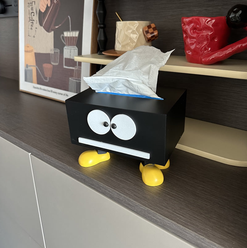 Cartoon Monster Tissue Box With Big Black Eyes,Desk Decoration Ideas