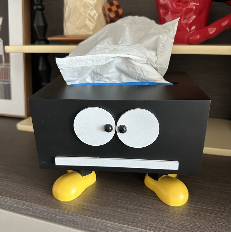 Cartoon Monster Tissue Box With Big Black Eyes,Desk Decoration Ideas