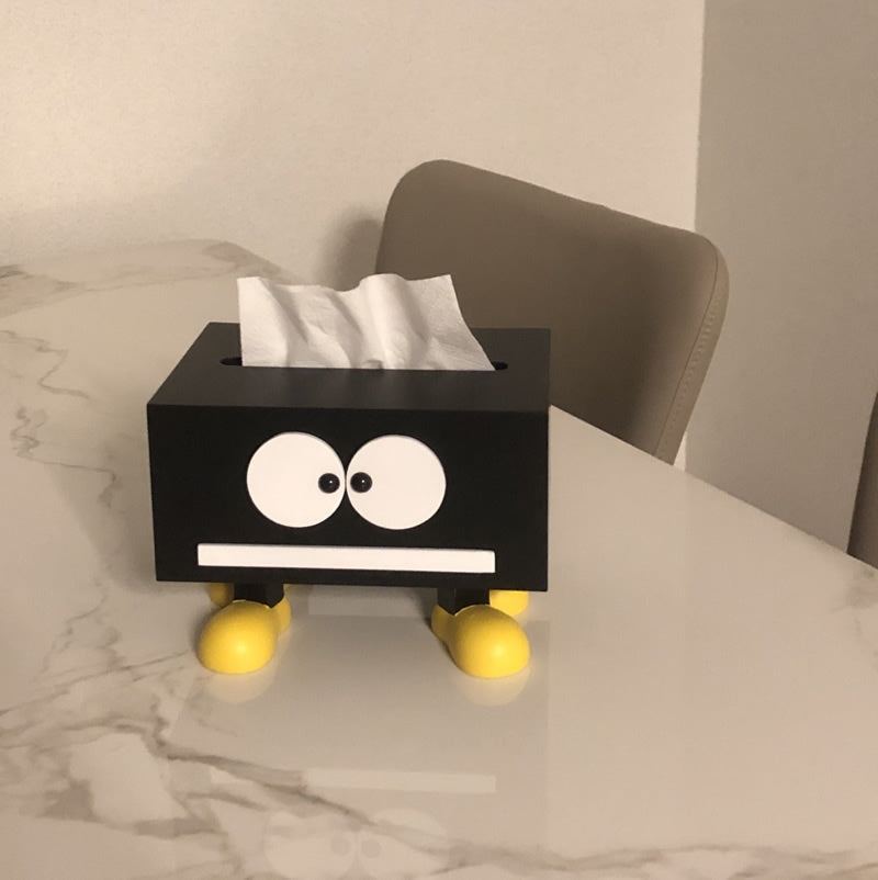 Cartoon Monster Tissue Box With Big Black Eyes,Desk Decoration Ideas