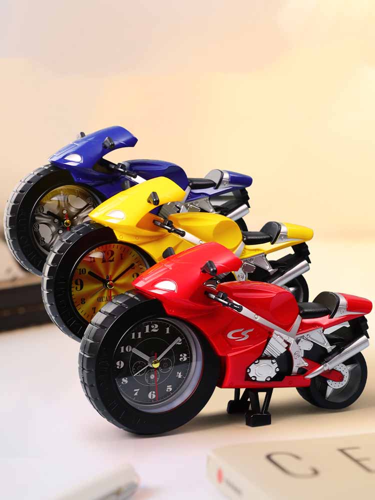 Cartoon Motorcycle Desktop Small Clock, Children'S Toy Ornaments