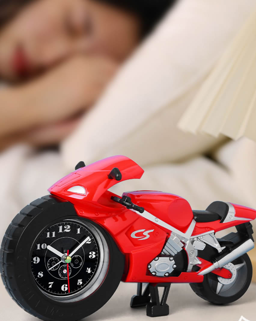 Cartoon Motorcycle Desktop Small Clock, Children'S Toy Ornaments