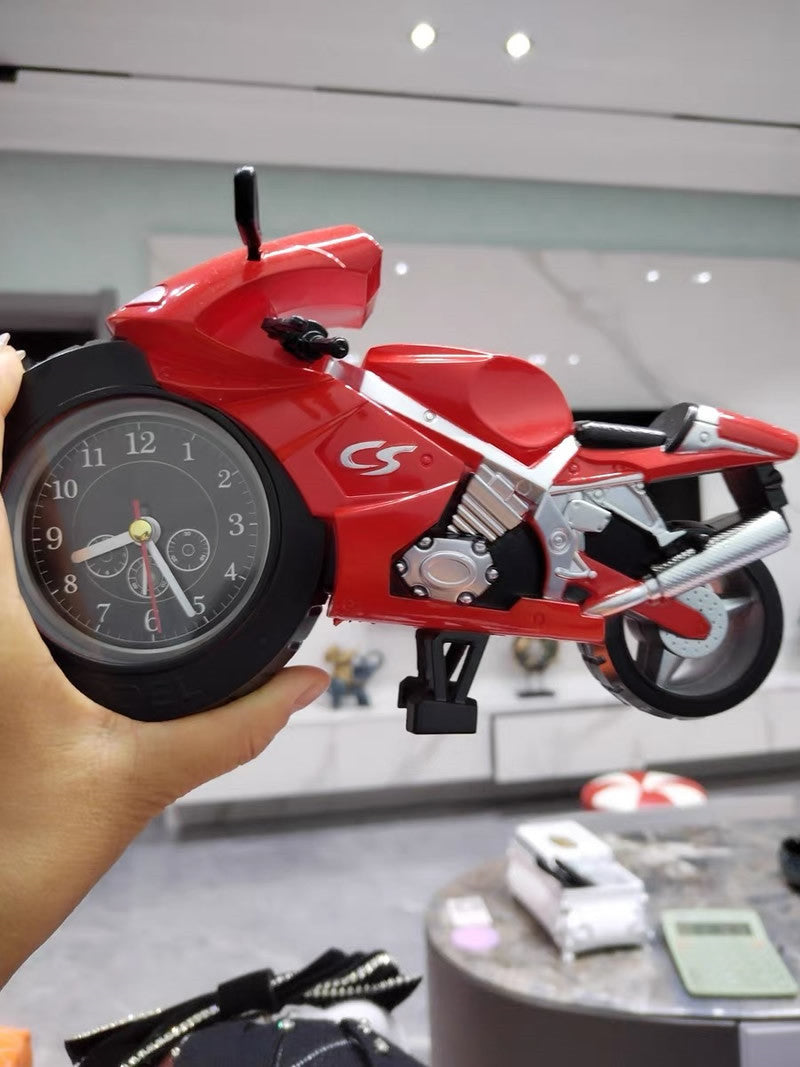 Cartoon Motorcycle Desktop Small Clock, Children'S Toy Ornaments