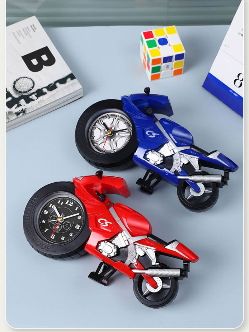 Cartoon Motorcycle Desktop Small Clock, Children'S Toy Ornaments