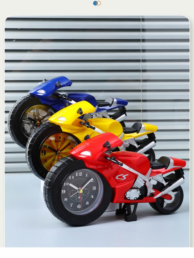 Cartoon Motorcycle Desktop Small Clock, Children'S Toy Ornaments