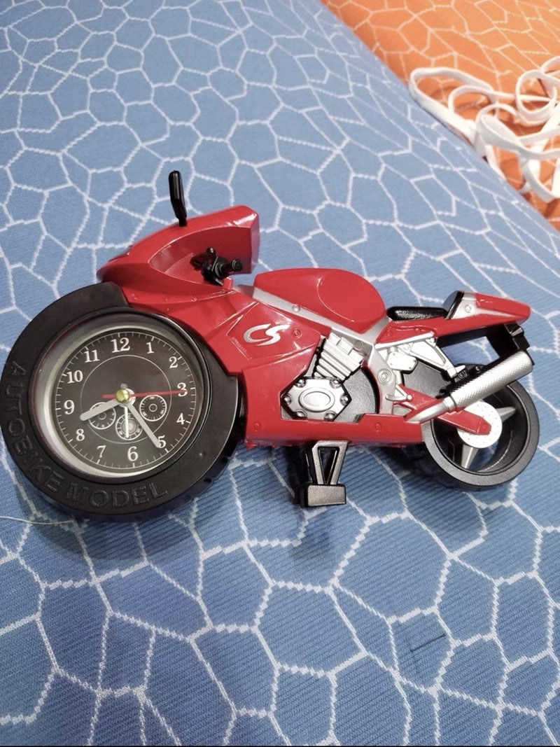 Cartoon Motorcycle Desktop Small Clock, Children'S Toy Ornaments