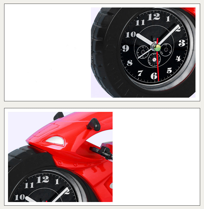 Cartoon Motorcycle Desktop Small Clock, Children'S Toy Ornaments