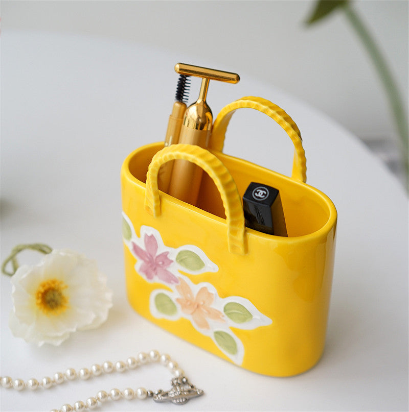 Ceramic Handbag Vase and Storage Box: Stylish and Functional Decor