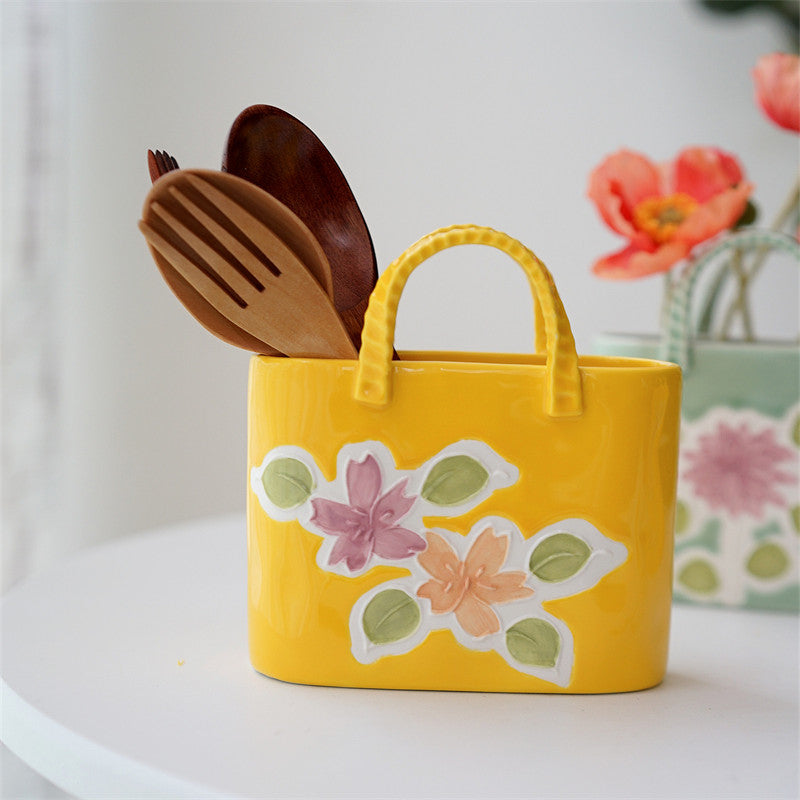 Ceramic Handbag Vase and Storage Box: Stylish and Functional Decor