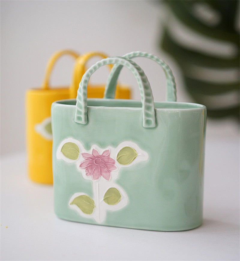 Ceramic Handbag Vase and Storage Box: Stylish and Functional Decor