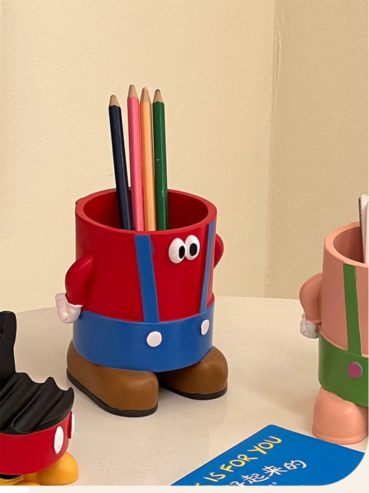 Charming Cartoon Desk Pen Holder: Perfect Organizer and Decorative Piece