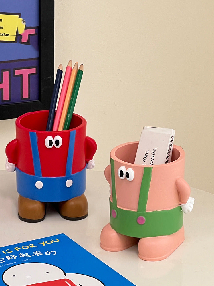 Charming Cartoon Desk Pen Holder: Perfect Organizer and Decorative Piece