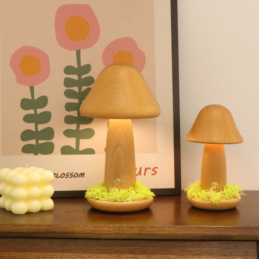 Charming Wooden Mushroom Night Light: Cozy Ambiance for Room,Creative Gifts