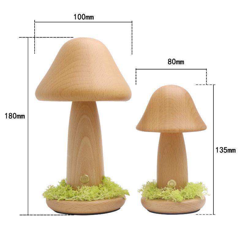 Charming Wooden Mushroom Night Light: Cozy Ambiance for Room,Creative Gifts