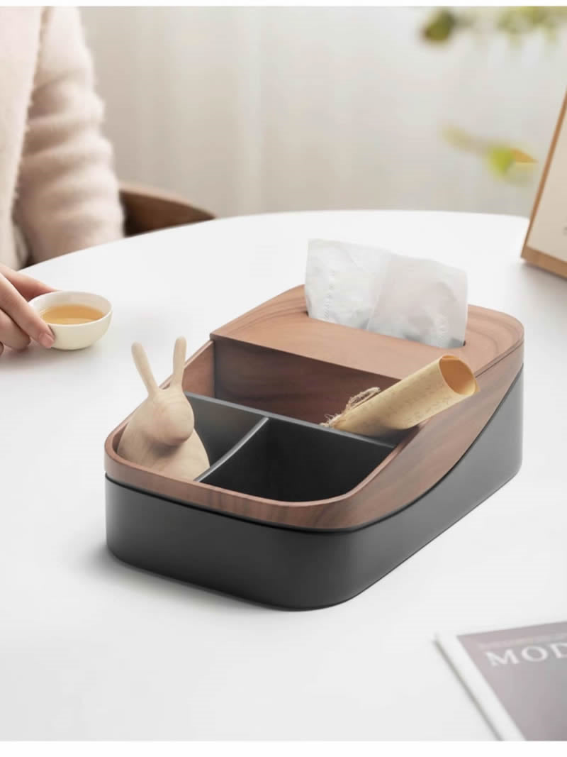 Classic Tissue Box With Storage Box,Desktop Organization