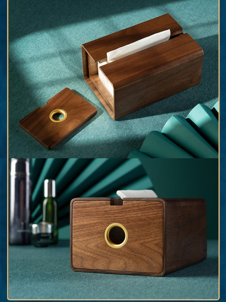 Classic Black Walnut Wood Tissue Box: Timeless Elegance for Any Room