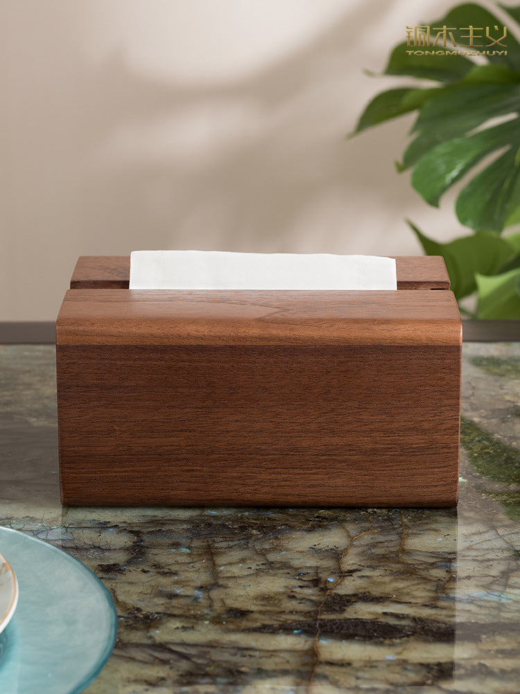 Classic Black Walnut Wood Tissue Box: Timeless Elegance for Any Room