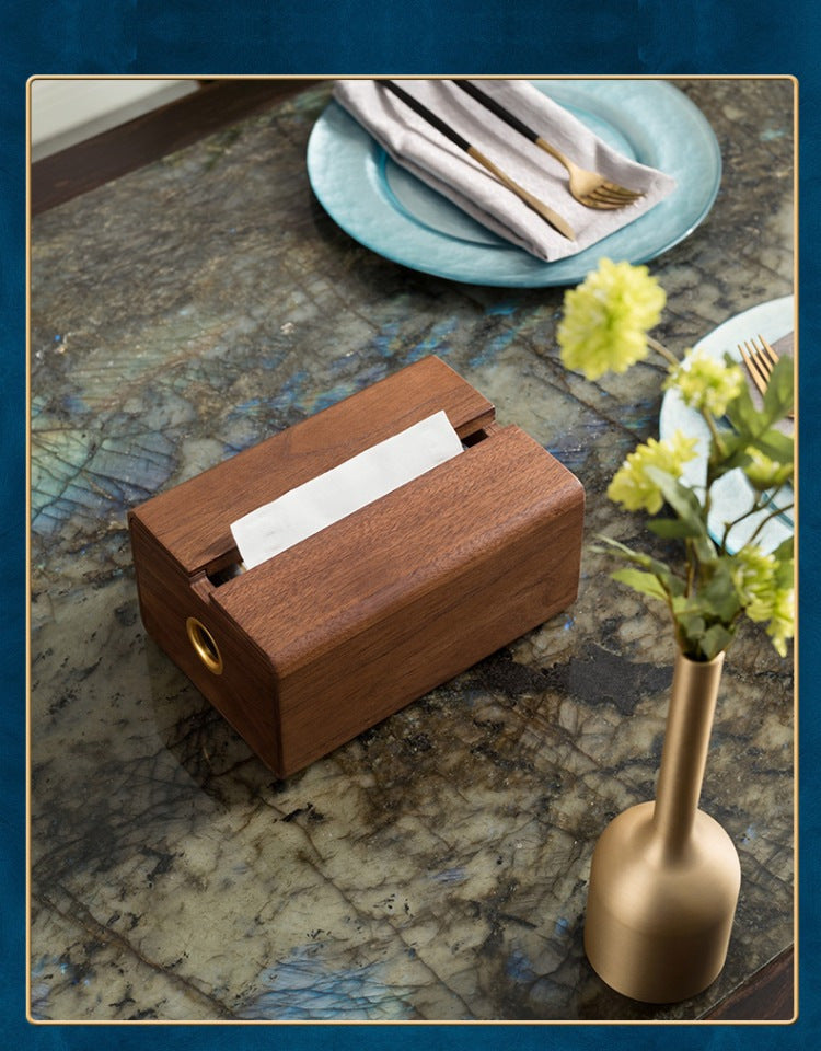 Classic Black Walnut Wood Tissue Box: Timeless Elegance for Any Room