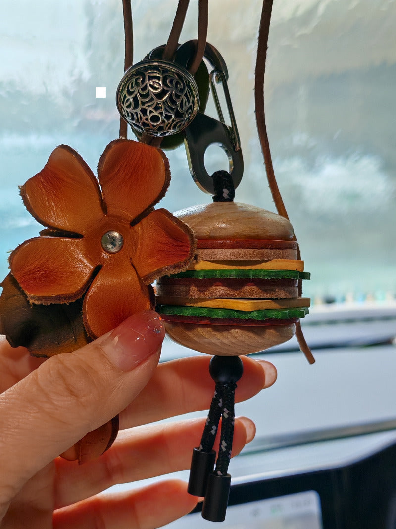 Mini Hamburger Phone Keychain Backpack Pendant, Car Hanging Ornament