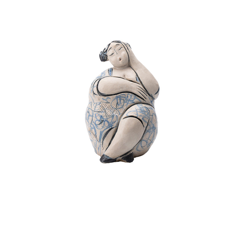 Classic plump woman art sculpture, unique home decoration ornaments