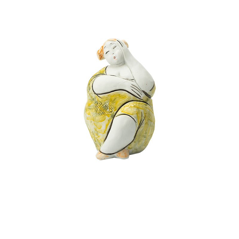 Classic plump woman art sculpture, unique home decoration ornaments