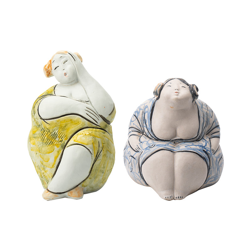 Classic plump woman art sculpture, unique home decoration ornaments