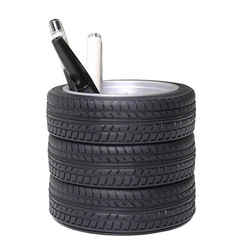 Classic Tire-Shaped Desk Organizer - Unique Pen Holder and Office Storage