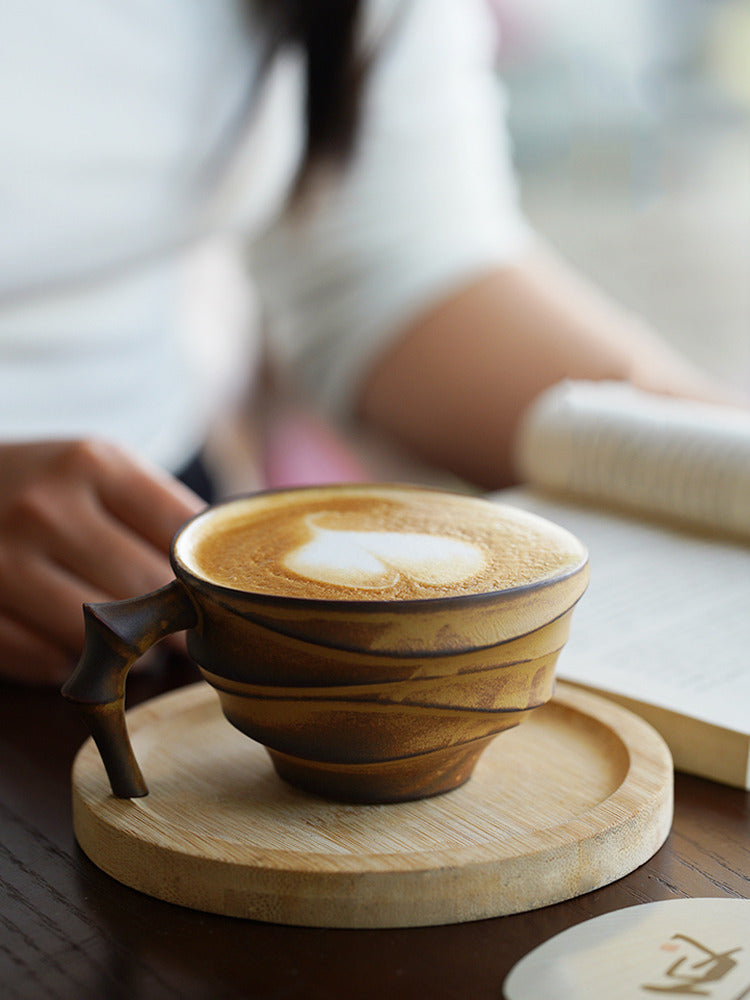 Classic Vintage Irregular Textured Ceramic Coffee Cup