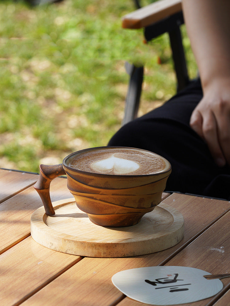 Classic Vintage Irregular Textured Ceramic Coffee Cup