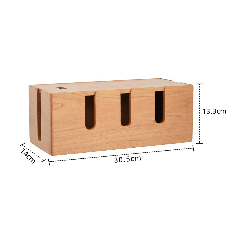 Classic Wooden Desktop Power Cord,Power Strip Organizer: Cable Management Solution