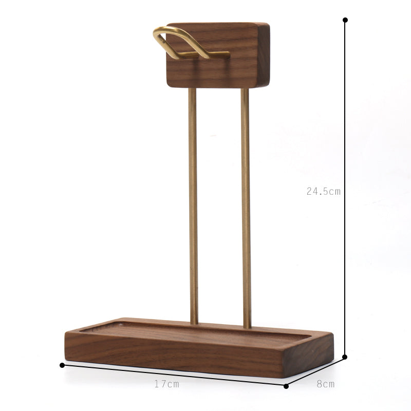 Classic Wooden Headphone Stand, Storage Tray, Hub Expansion