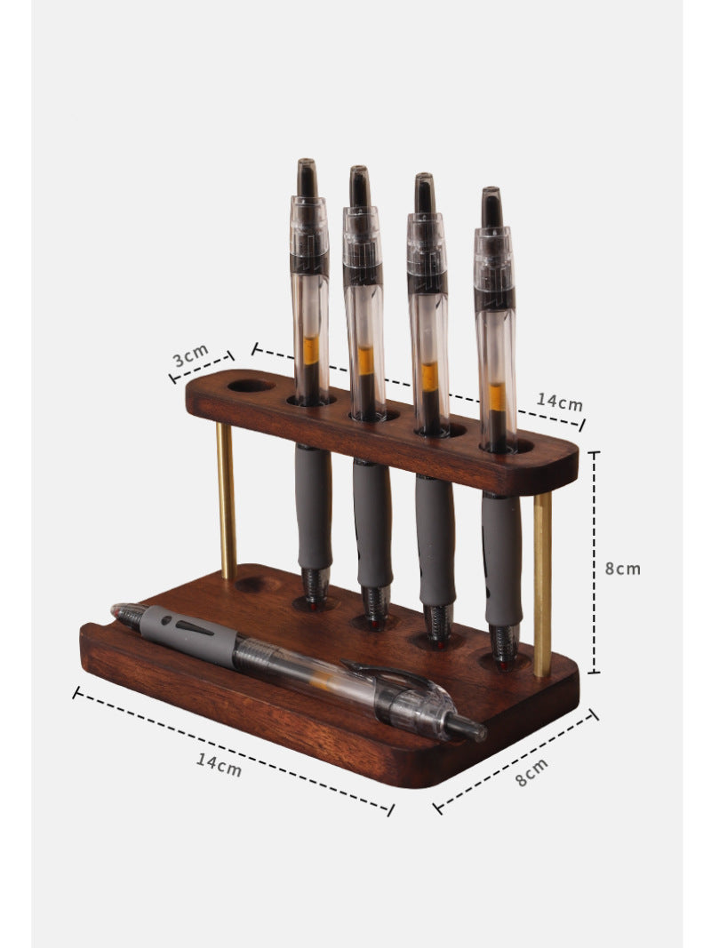 Classical Wooden Office Pen Holder With Mobile Phone Holder