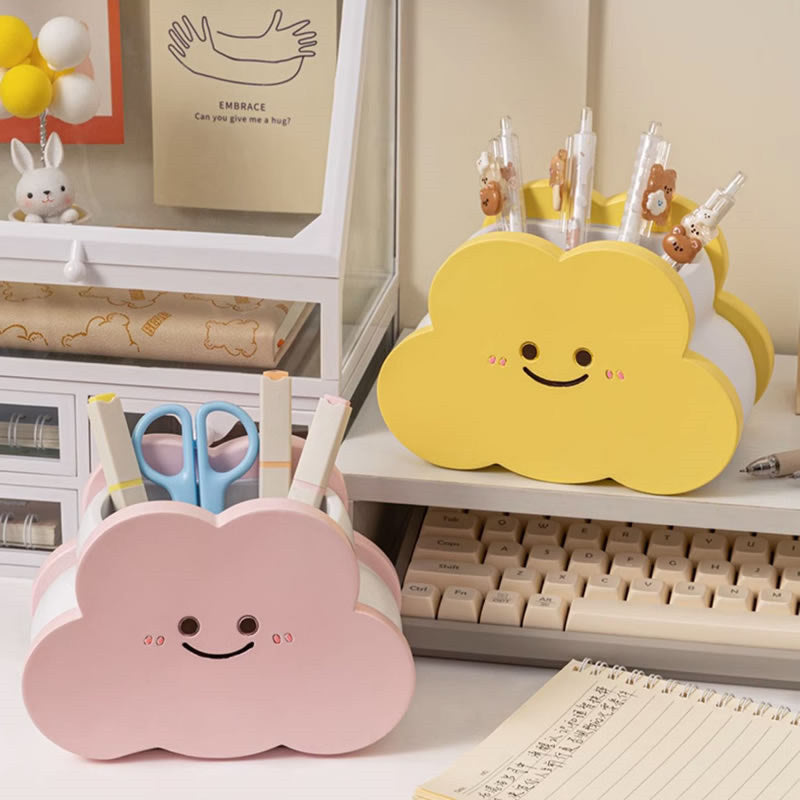 Cloud-Themed Desk Pen Holder,Office Stationery Organizer Storage