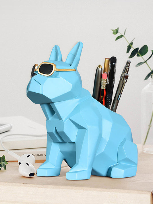 Cool Bulldog Sunglasses Pen Holder: Stylish Desk Organizer